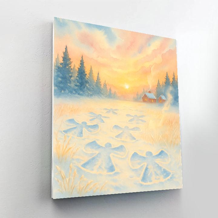 Snow Angel Meadow At Dawn paint by color