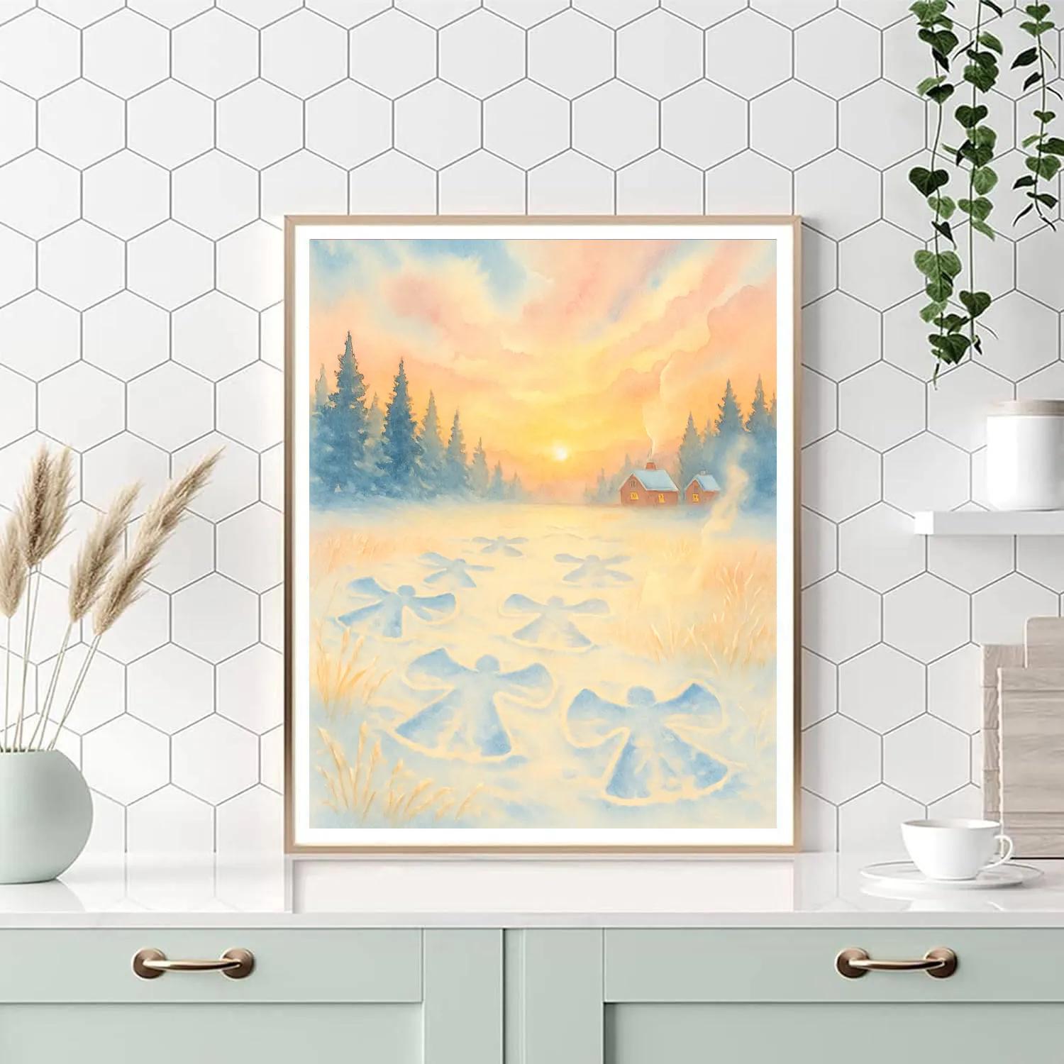 Snow Angel Meadow At Dawn paint by color