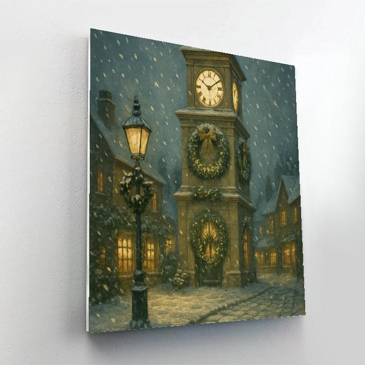 Clocktower Snow And Silvery Chimes painting number kit