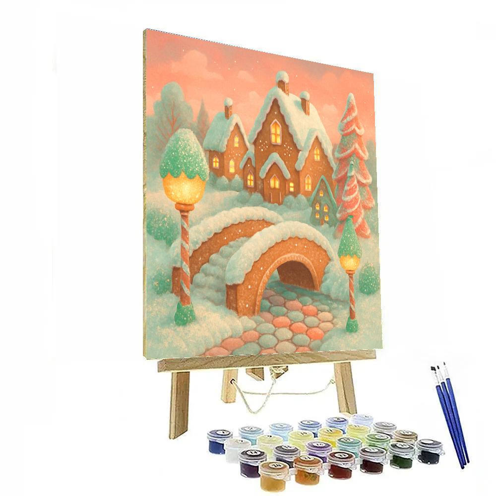 Glistening Bridge To The Ginger Village Number painting