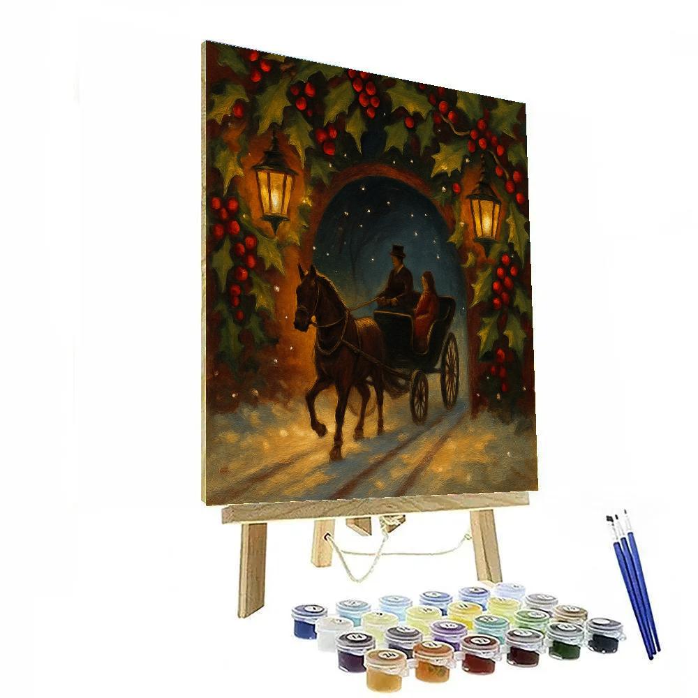 Carriage Through The Holly Tunnel Number painting