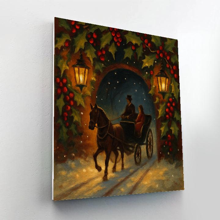 Carriage Through The Holly Tunnel Number painting