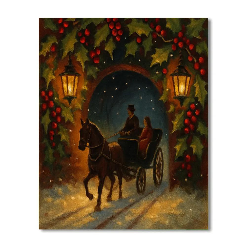 Carriage Through The Holly Tunnel Number painting