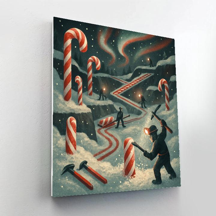 Candy Cane Quarry Night Shift painting number kit