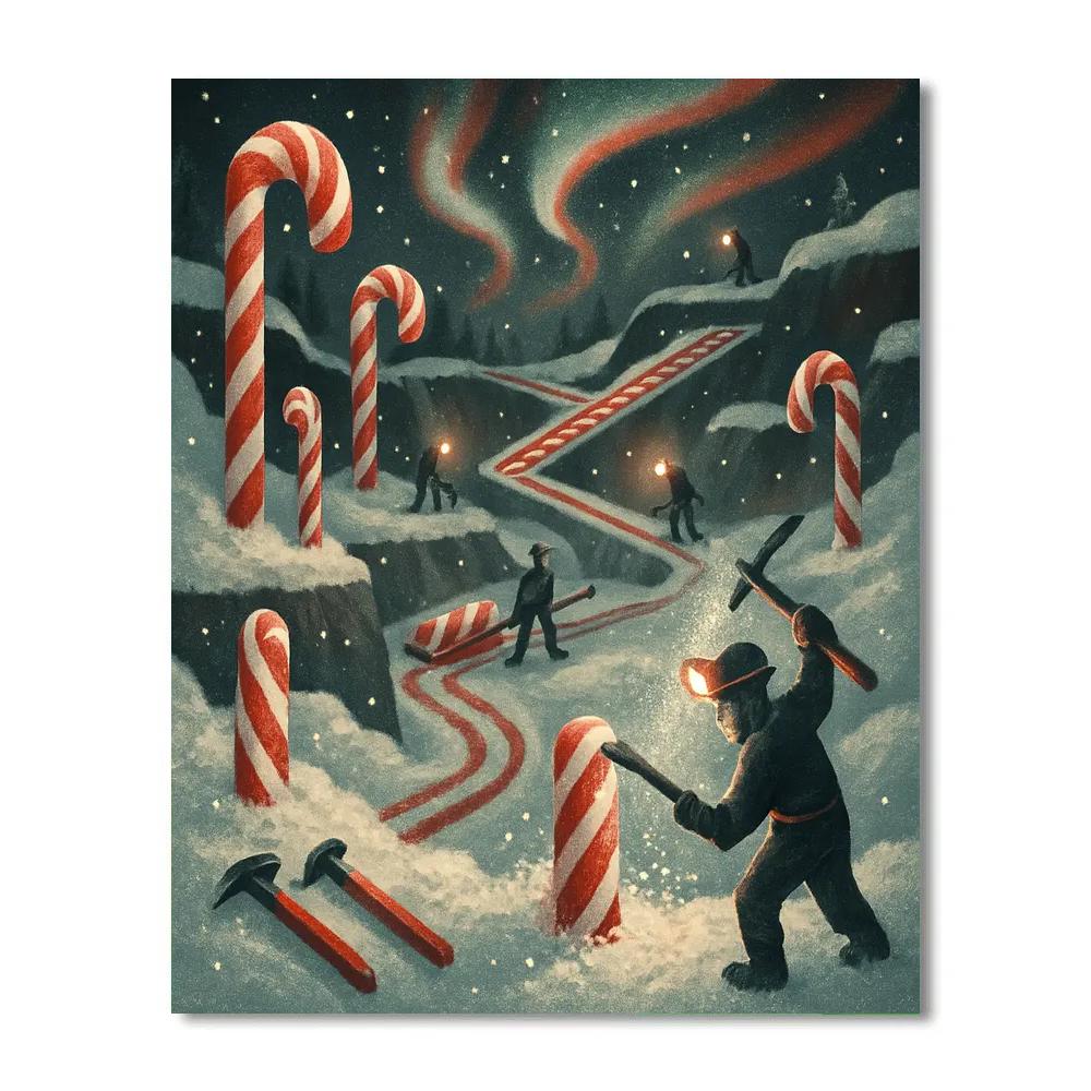 Candy Cane Quarry Night Shift painting number kit