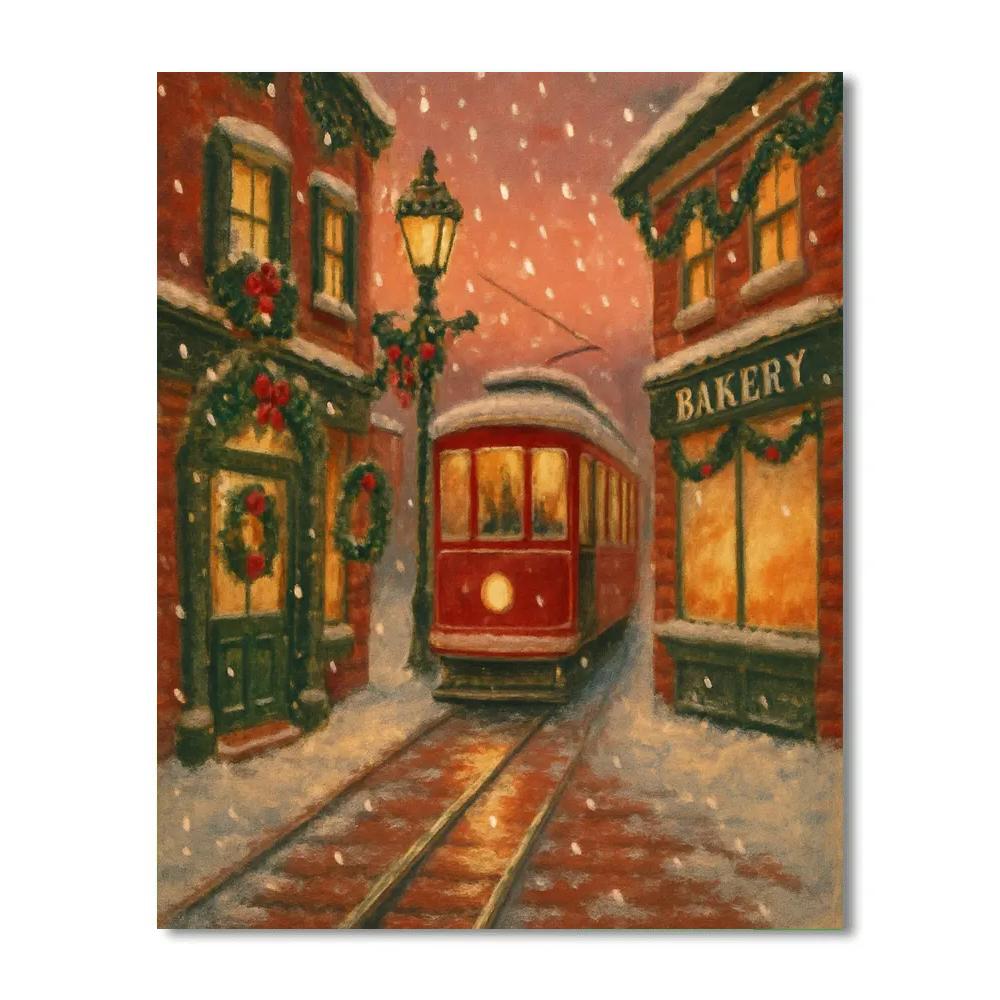 Polar Trolley Through Wreath Lane paint by number