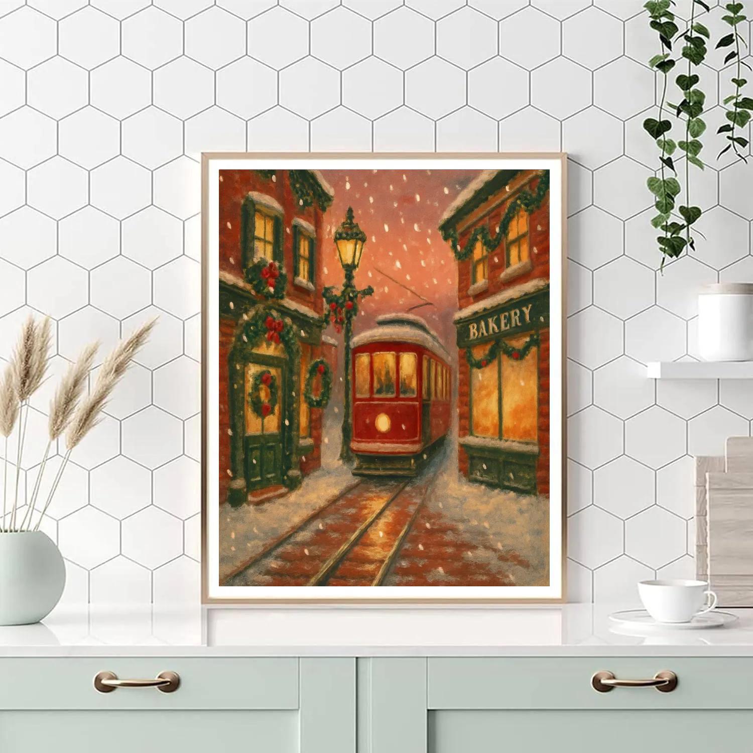 Polar Trolley Through Wreath Lane paint by number