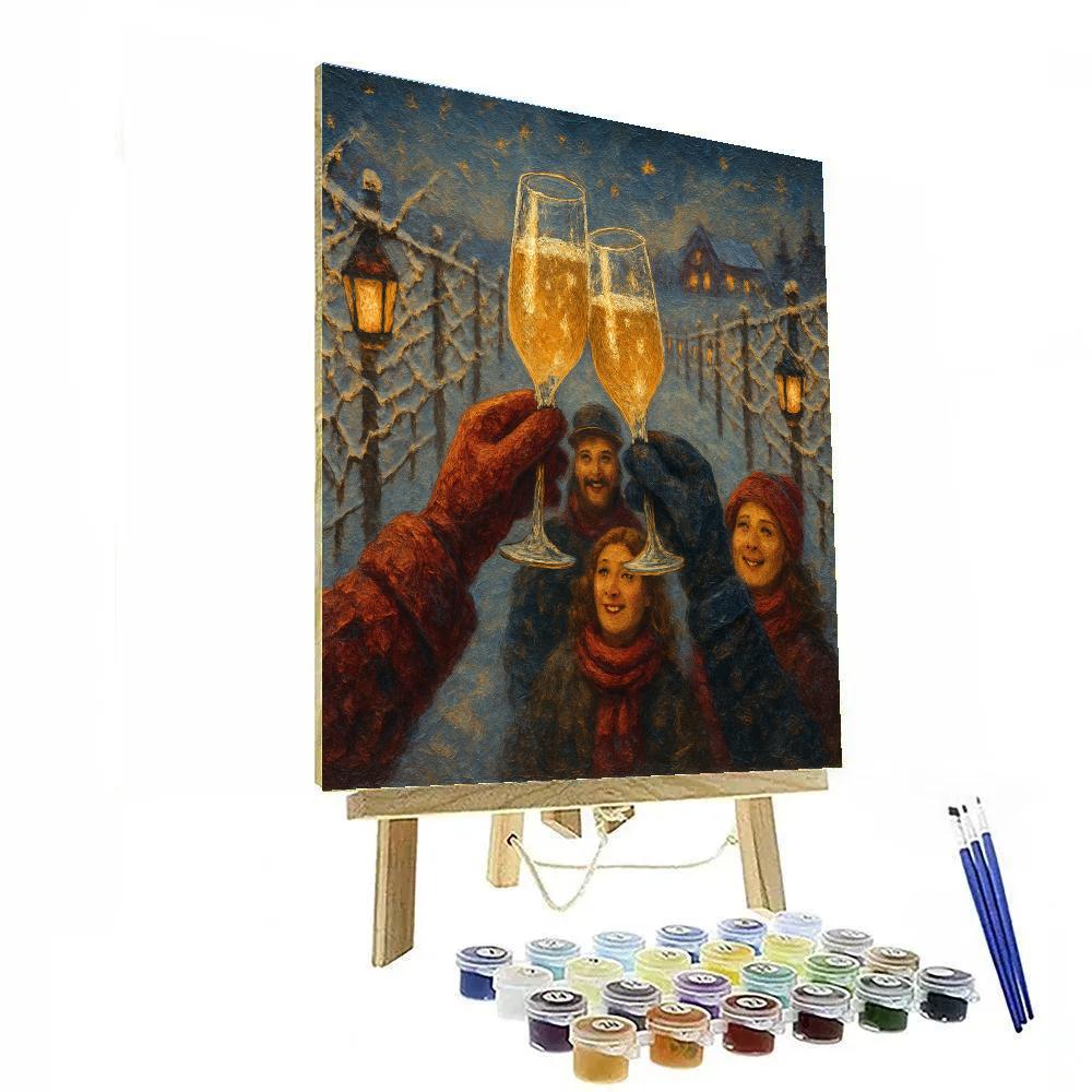 Frosted Vineyard Midnight Toast Number painting