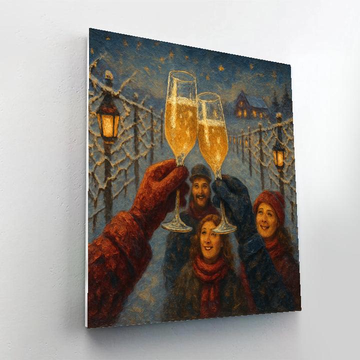 Frosted Vineyard Midnight Toast Number painting