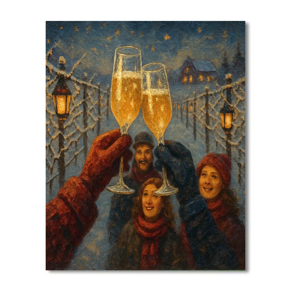 Frosted Vineyard Midnight Toast Number painting