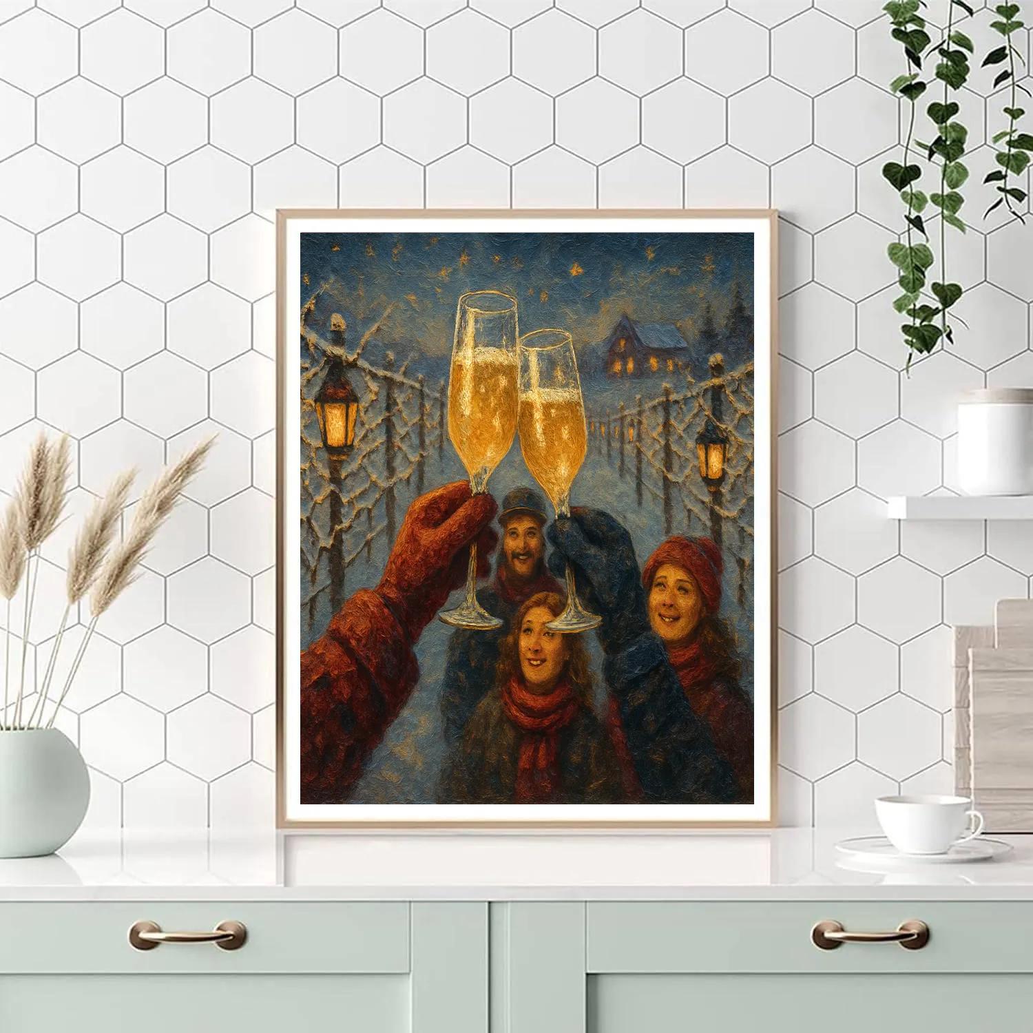 Frosted Vineyard Midnight Toast Number painting