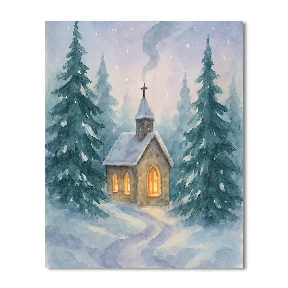 Chapel At The Fir Rim Paint by numbers art