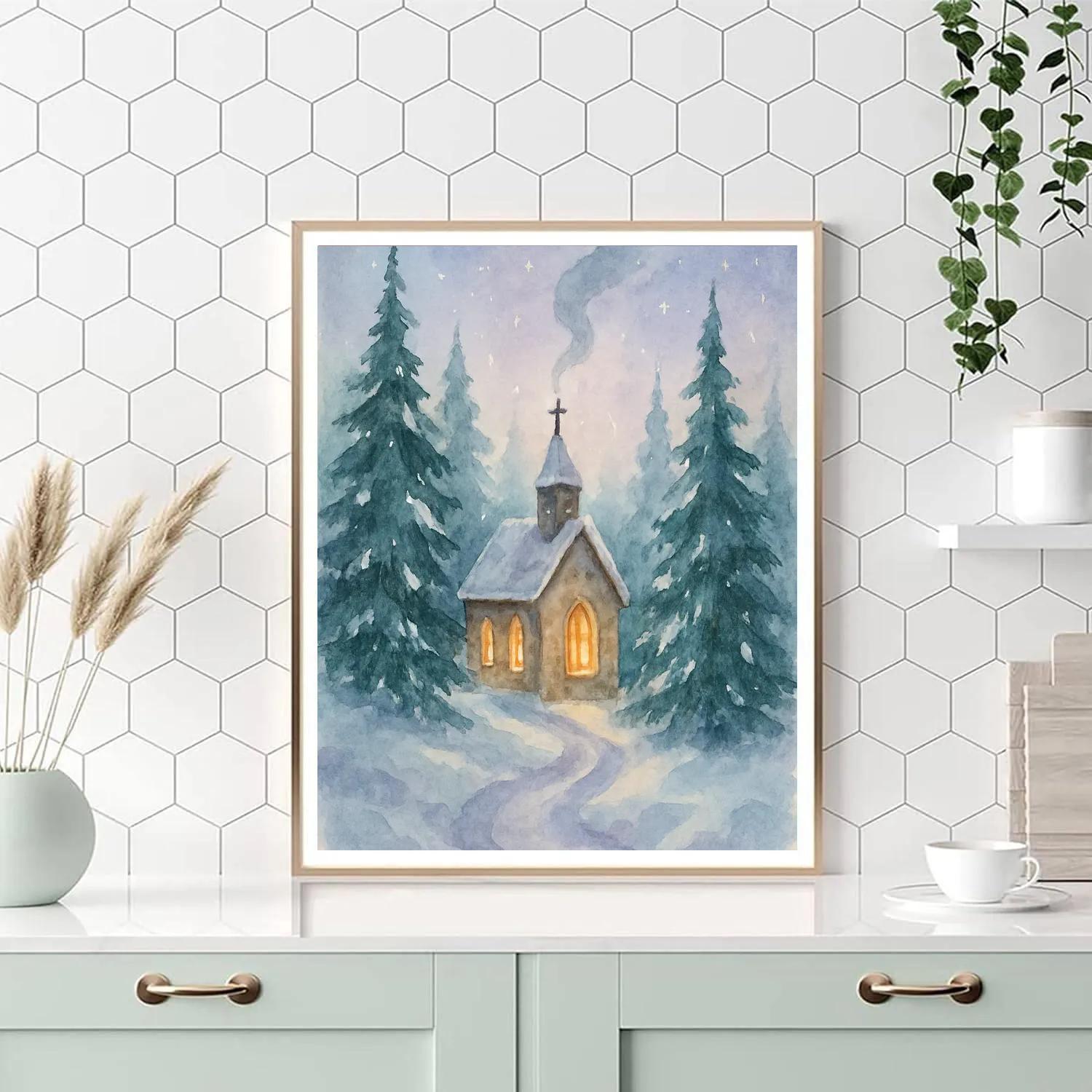 Chapel At The Fir Rim Paint by numbers art