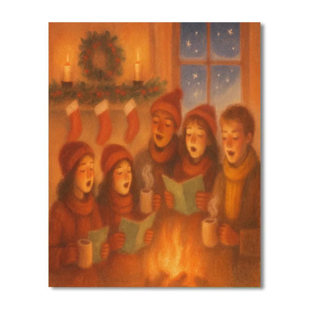 Hearthside Carol And Cocoa Night Painting by numbers kit