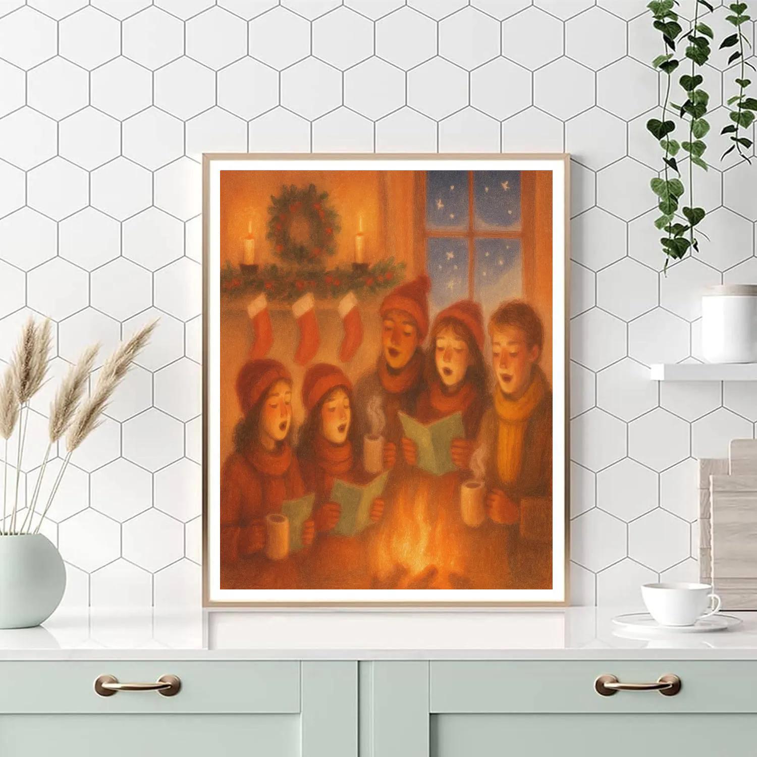 Hearthside Carol And Cocoa Night Painting by numbers kit