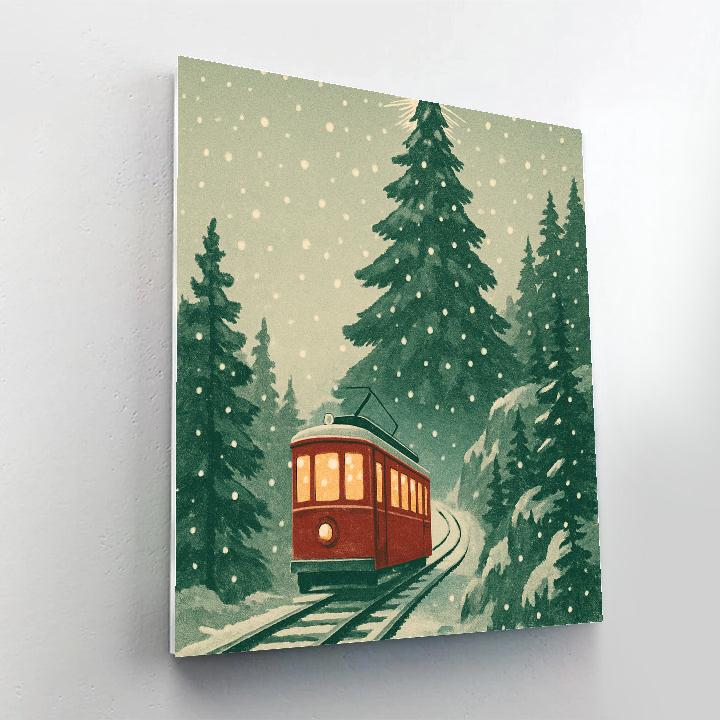 Alpine Tram To The Star Tree Numbered painting kits