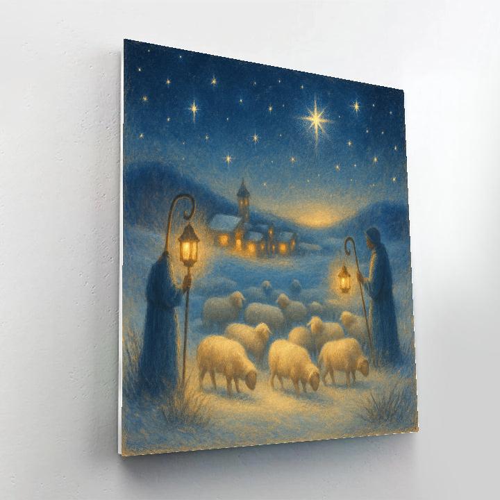 Midnight Shepherds On The Hill paint by color