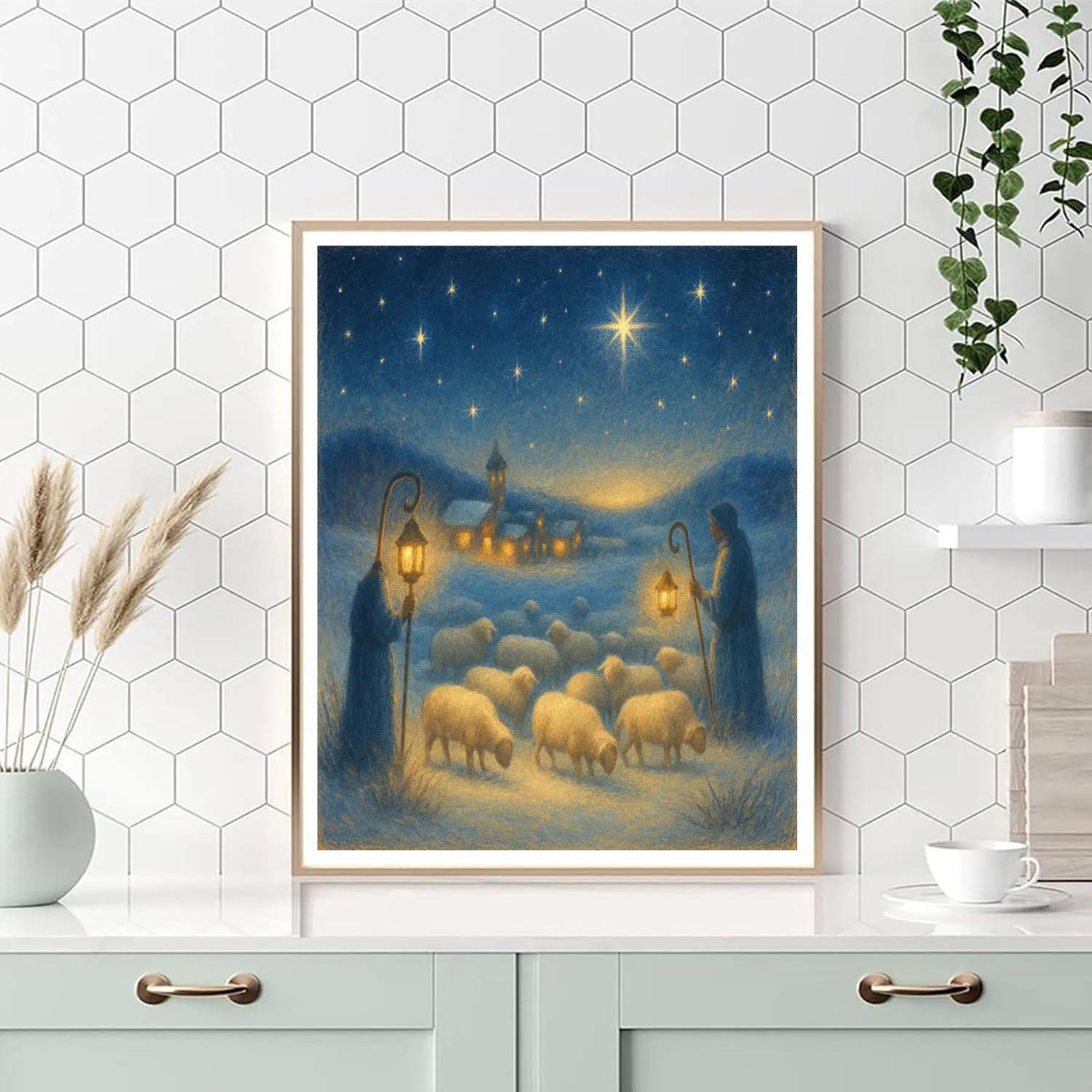 Midnight Shepherds On The Hill paint by color