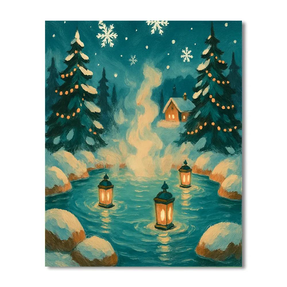 Hot Springs In The Snowy Vale Numbered painting kits