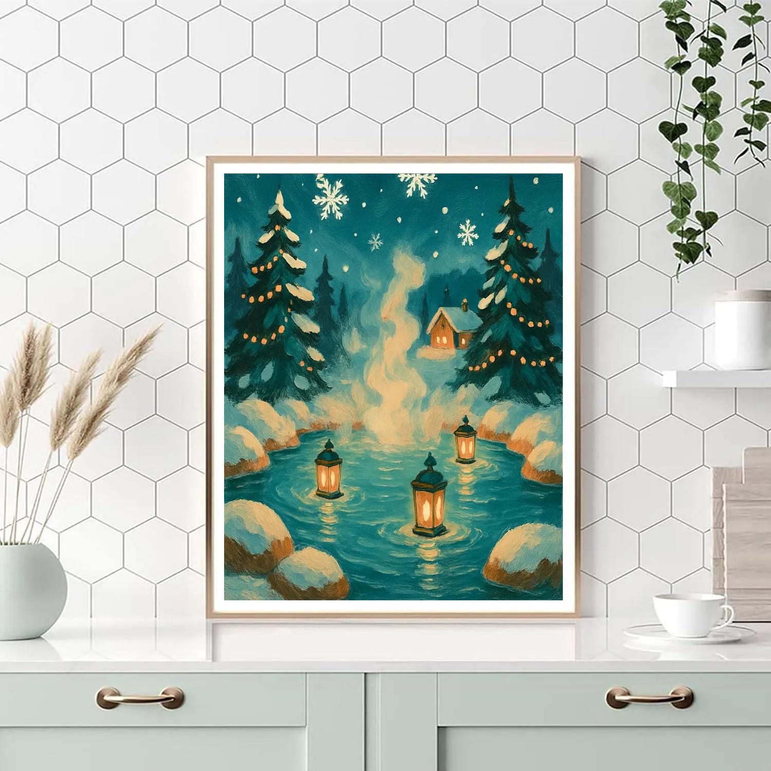 Hot Springs In The Snowy Vale Numbered painting kits