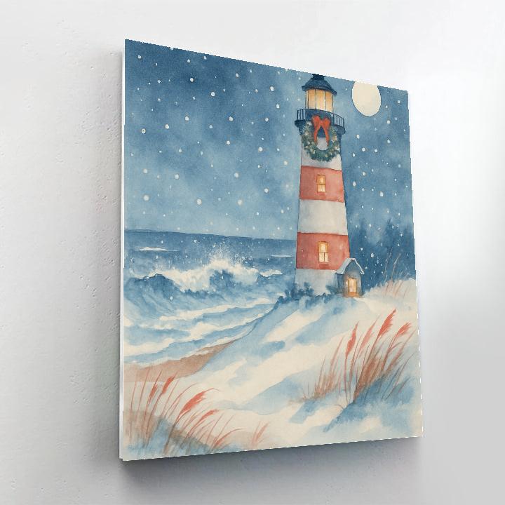 Seaside Lighthouse Wreath Tide Numbered painting kits