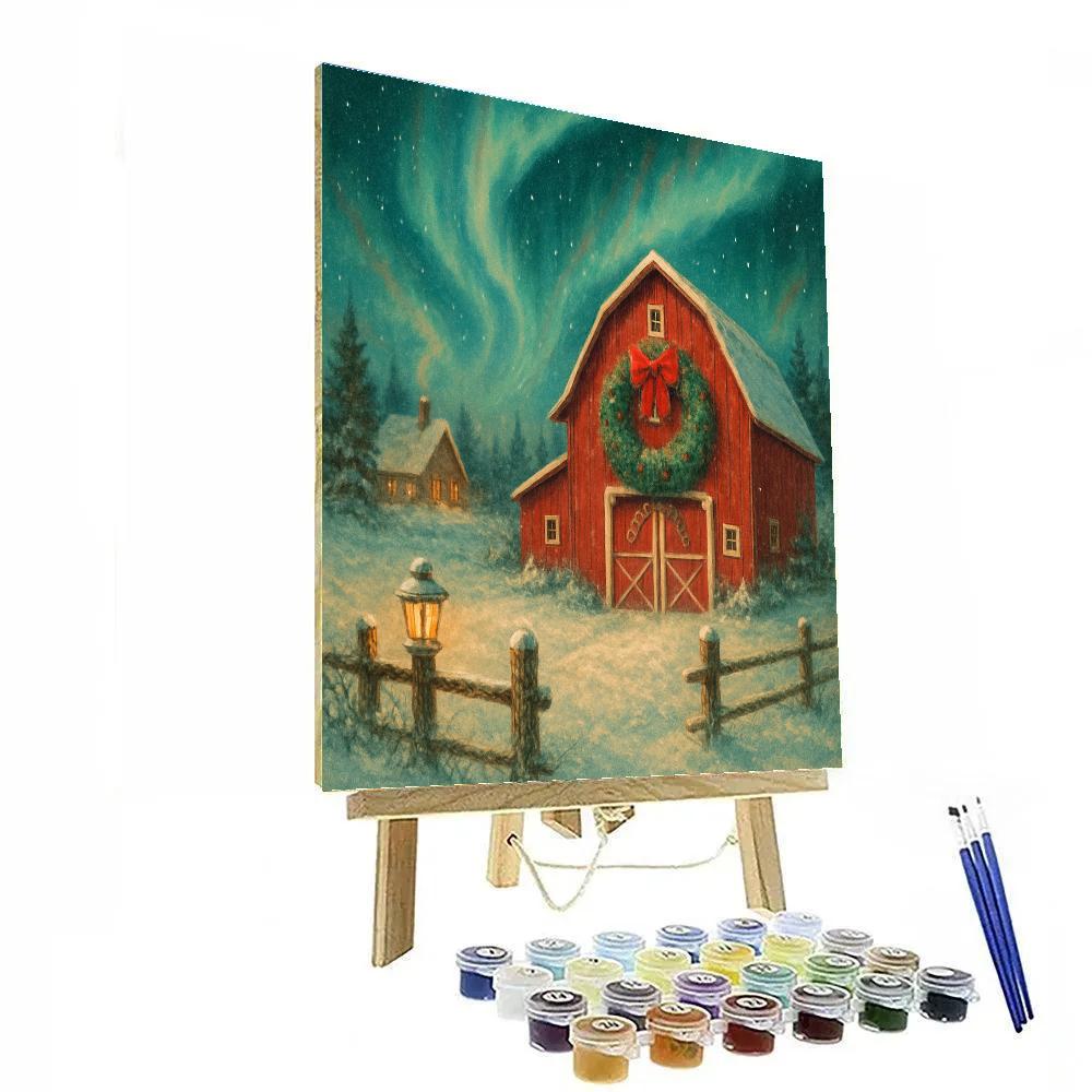 Aurora Over The Silent Barn Painting by numbers kit