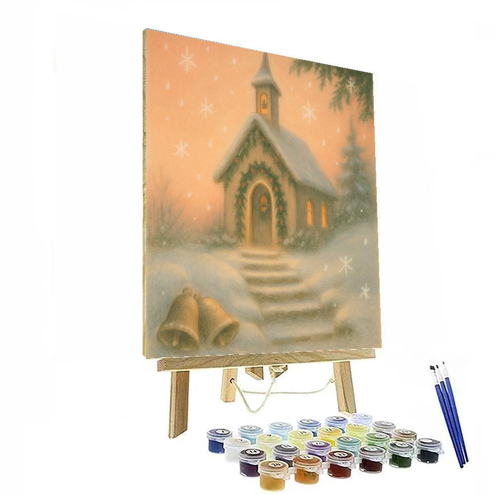 Peach Dawn Over The Valley Chapel DIY paint by numbers