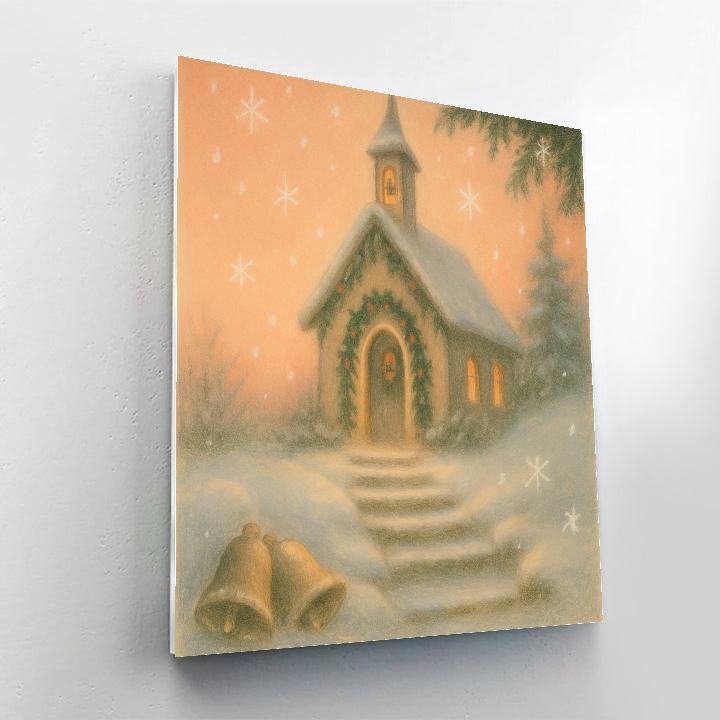 Peach Dawn Over The Valley Chapel DIY paint by numbers