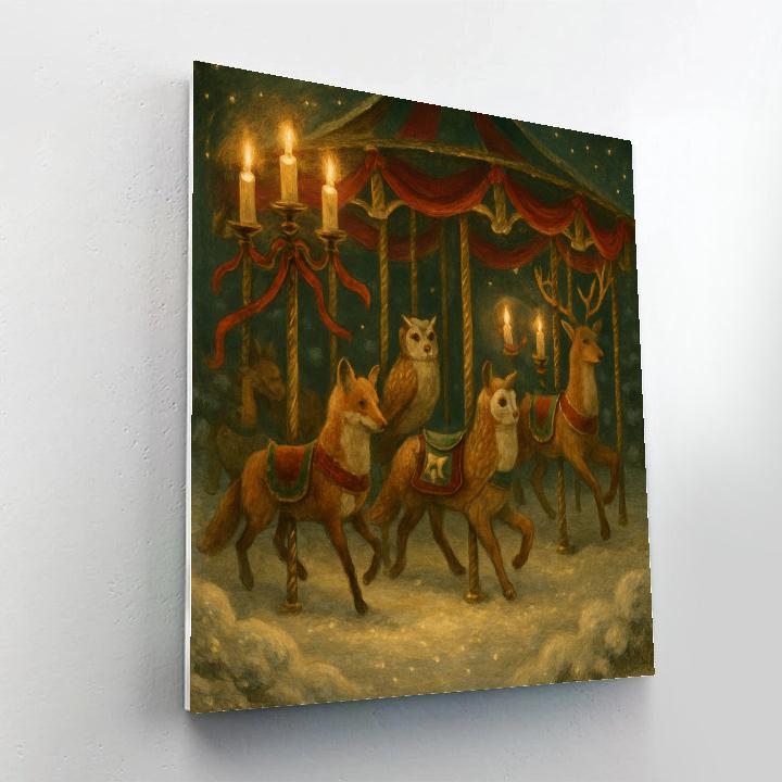 Candlelight Carousel Of Woodland Creatures paint by numbers