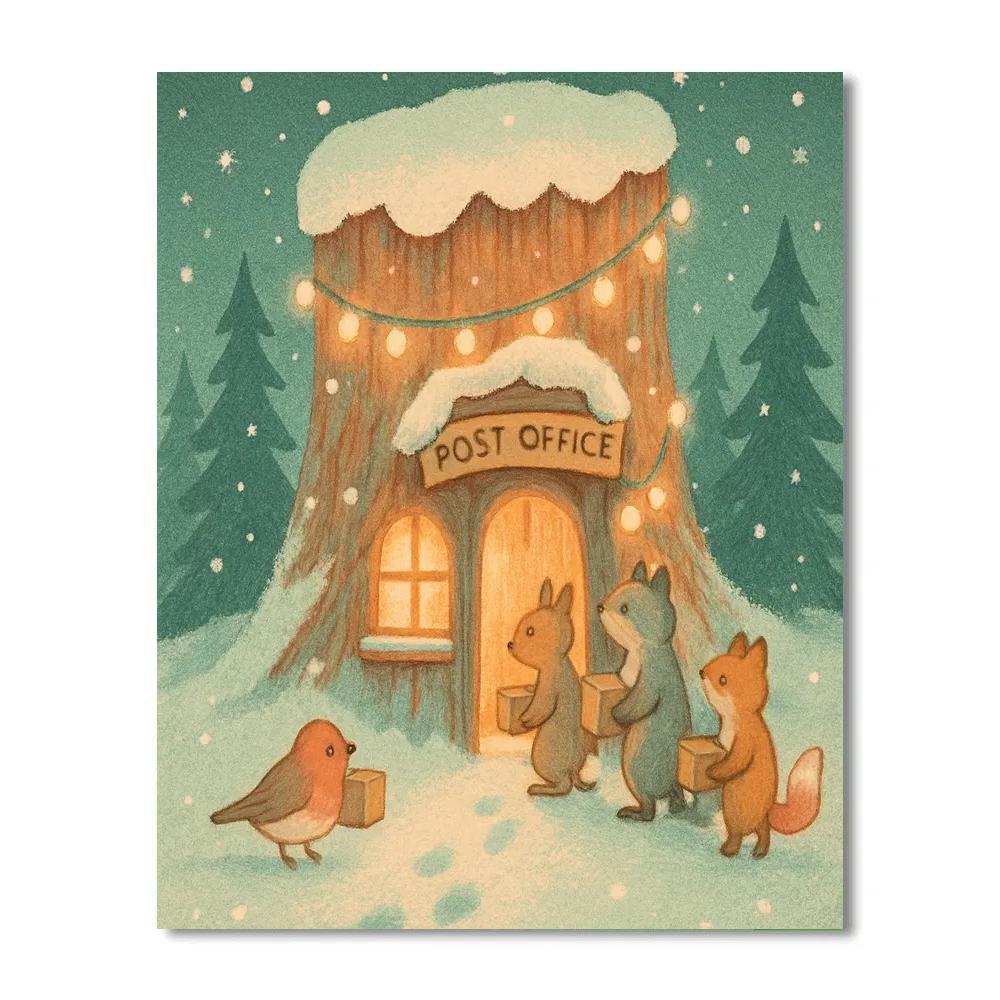 Forest Post Office In A Maple Stump Number painting