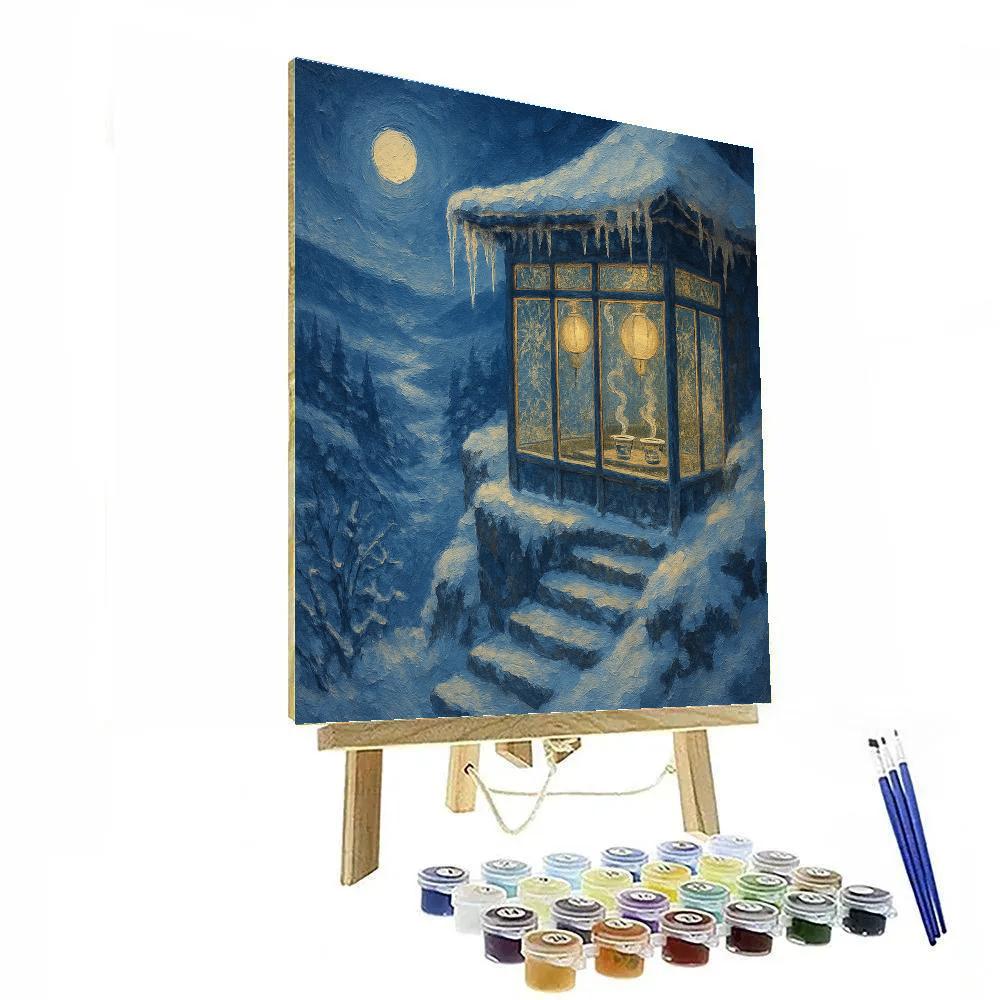 Icicle Tea House On The Cliff Edge paint by color