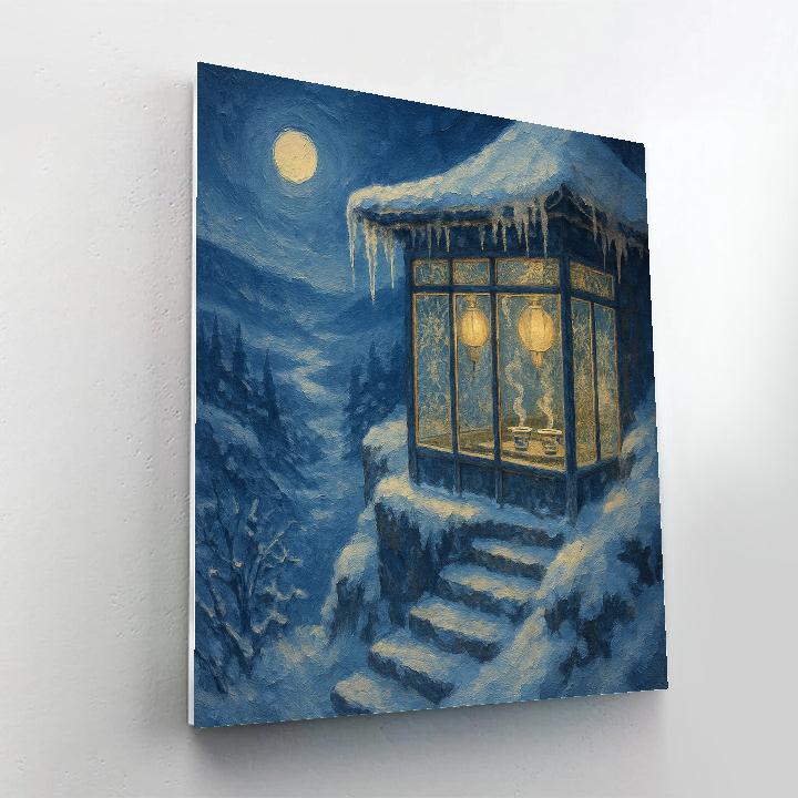 Icicle Tea House On The Cliff Edge paint by color