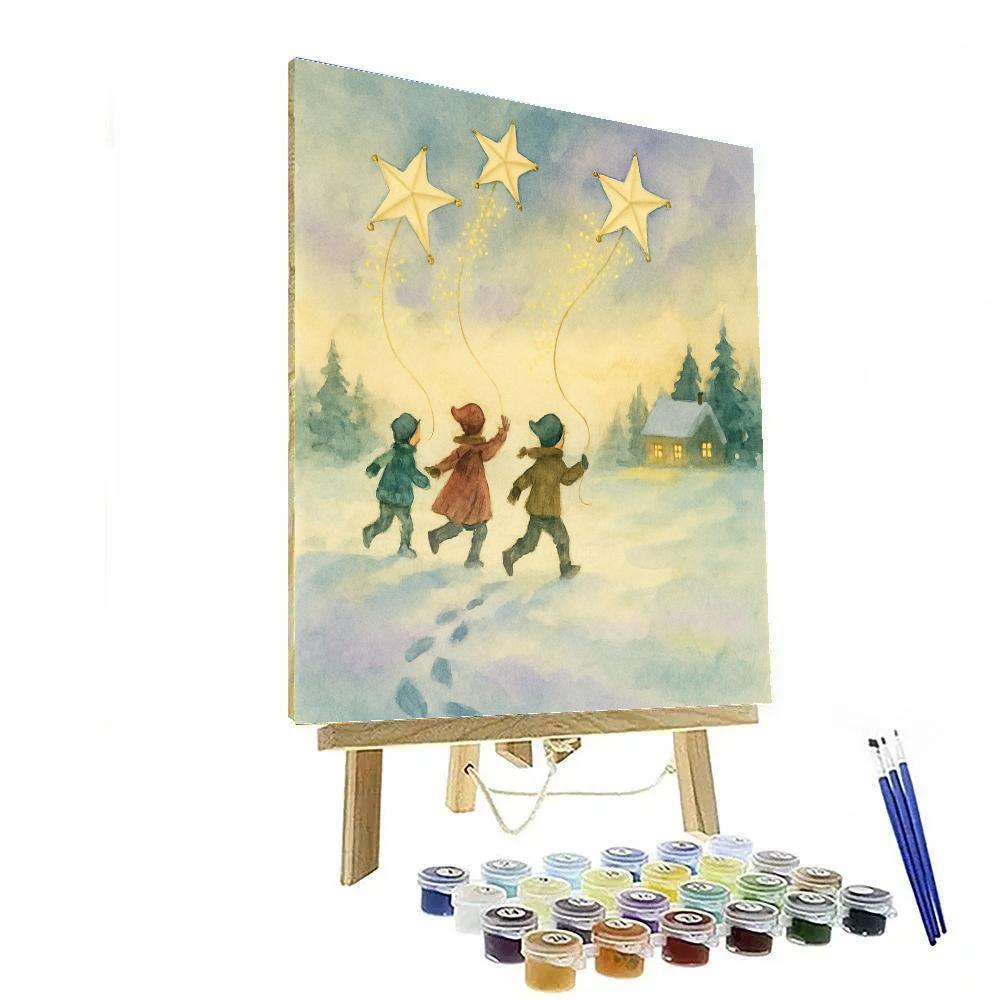 Children Guiding Star Kites Paint by numbers kits