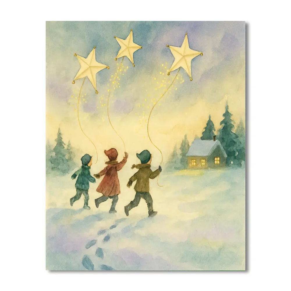 Children Guiding Star Kites Paint by numbers kits