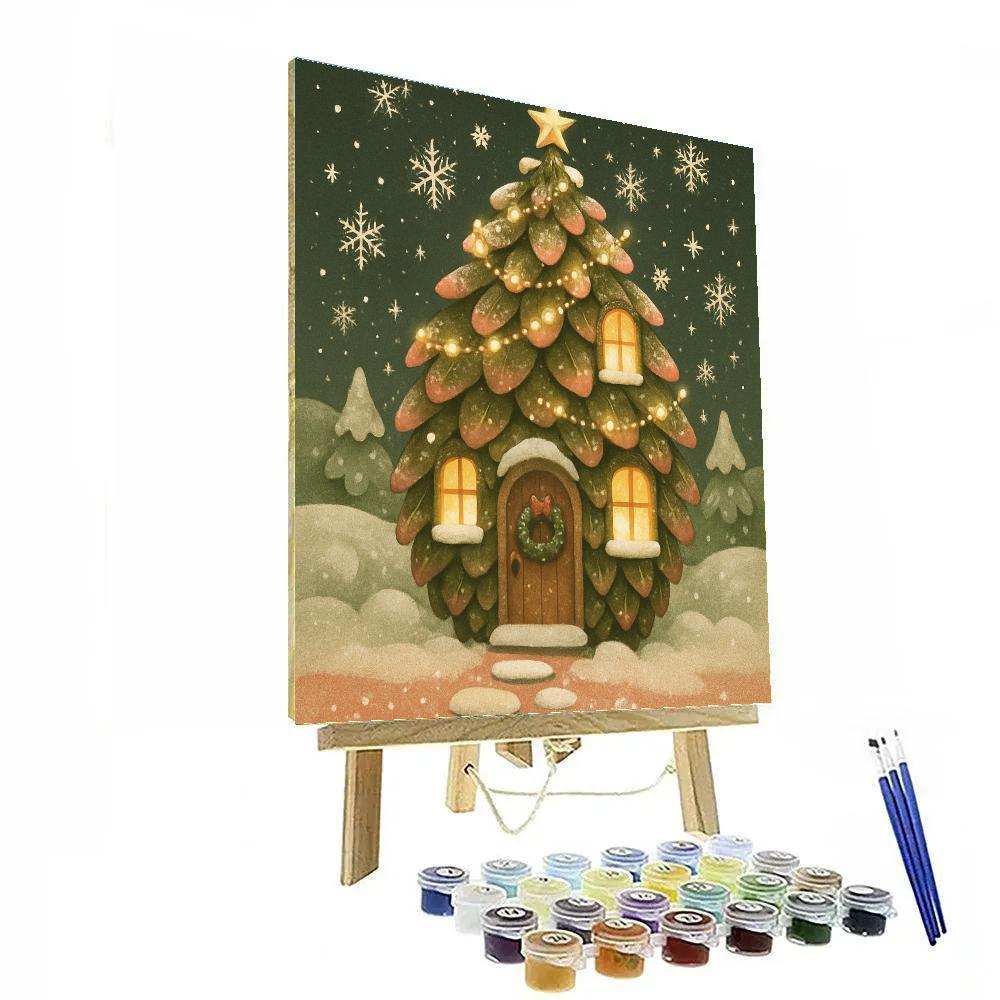 Pinecone Cottage With Sugar Windowpanes paint by color