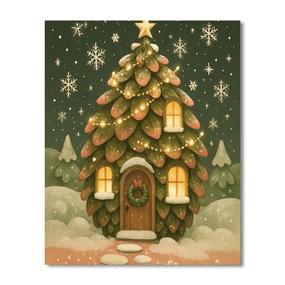 Pinecone Cottage With Sugar Windowpanes paint by color