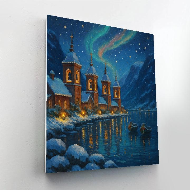 Aurora Bells Over The Fjord paint by color