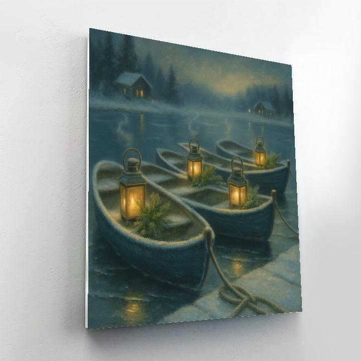Lakeside Lantern Skiffs Numbered painting kits