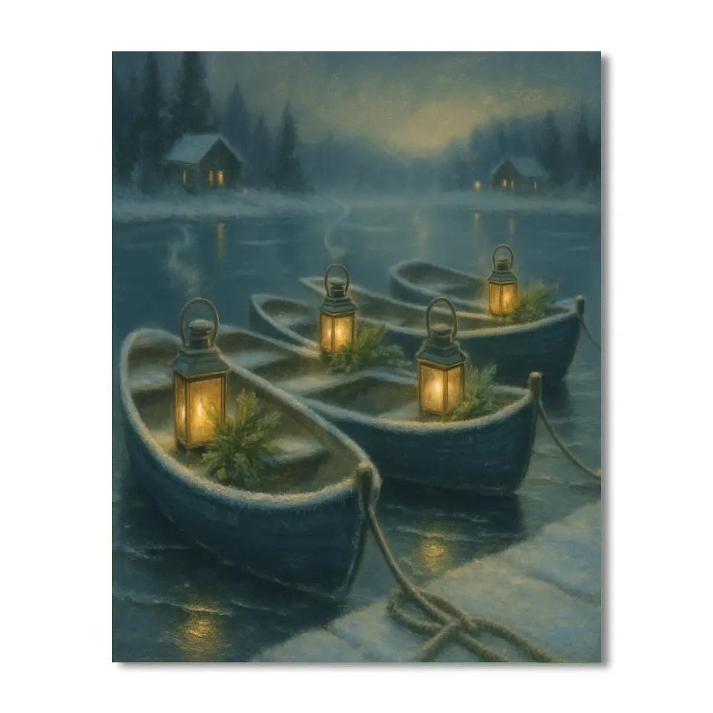 Lakeside Lantern Skiffs Numbered painting kits