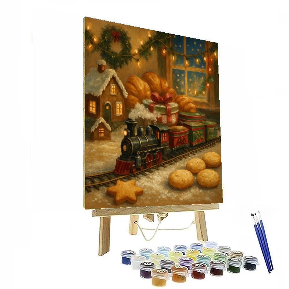 Holiday Bakery Train On The Counter Paint by numbers kits