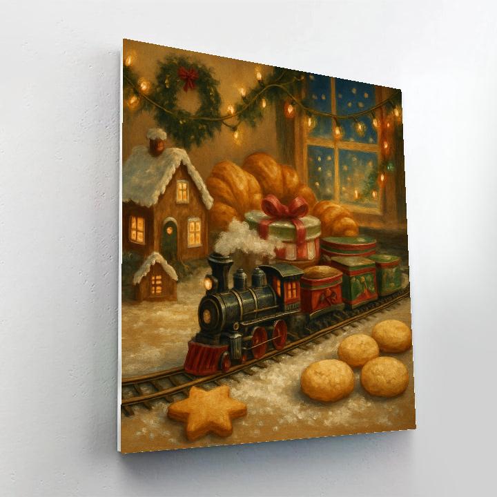 Holiday Bakery Train On The Counter Paint by numbers kits