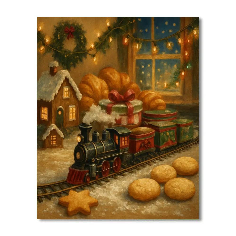 Holiday Bakery Train On The Counter Paint by numbers kits