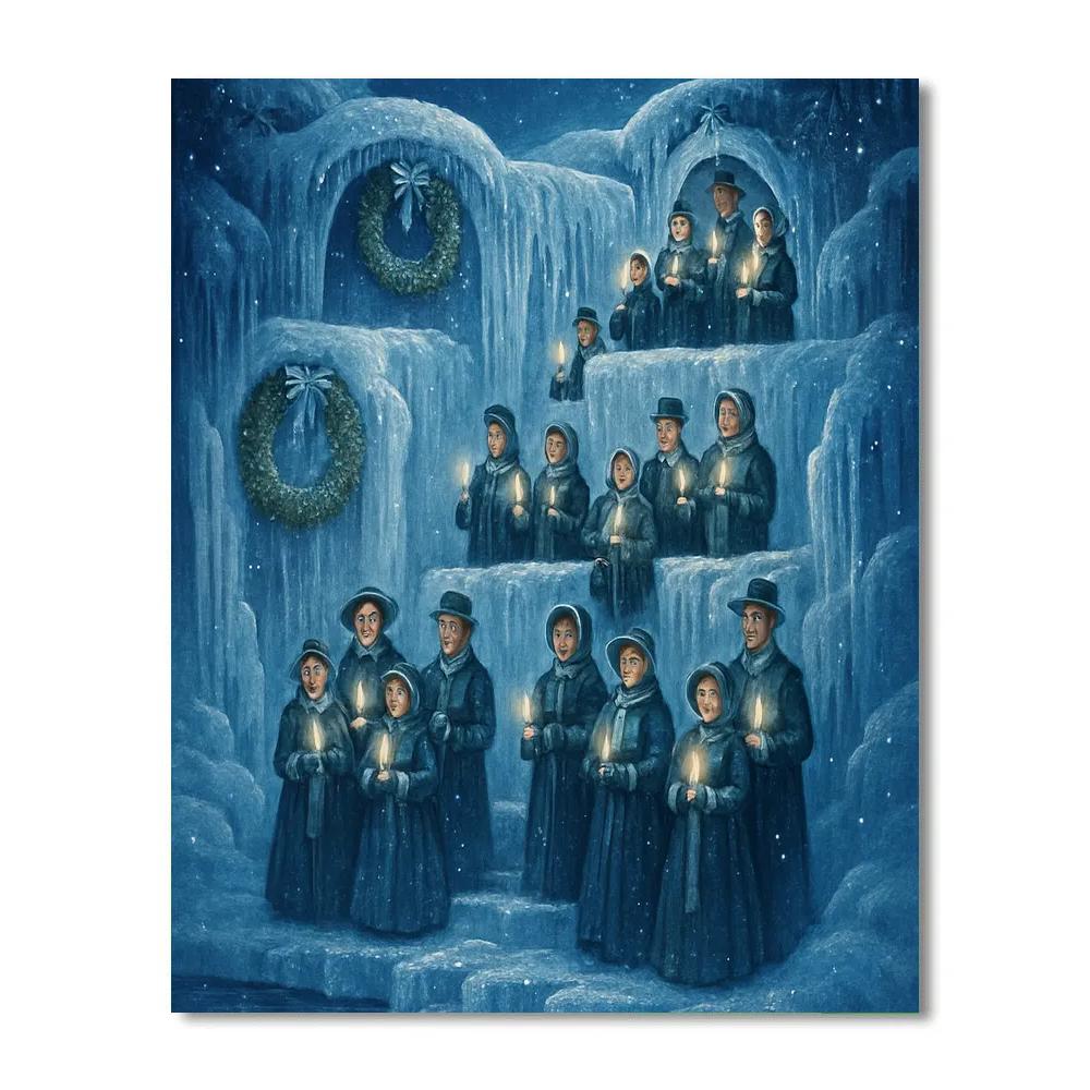 Frozen Waterfall Choir Balcony paint by color