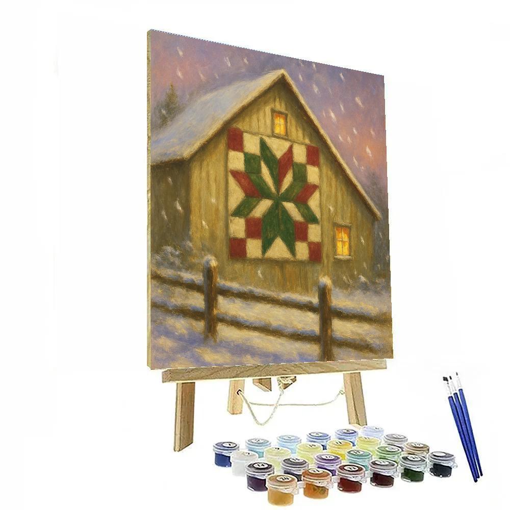 Pine Valley Star Quilt Barn paint by numbers