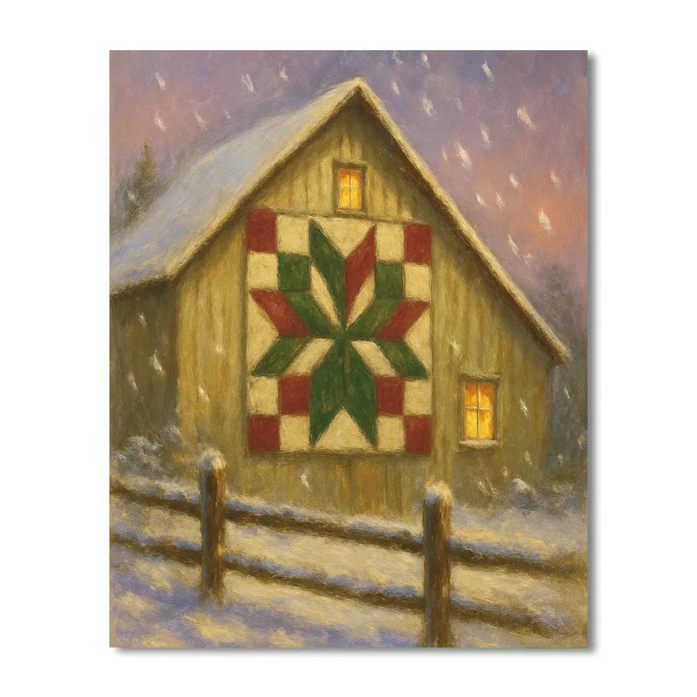 Pine Valley Star Quilt Barn paint by numbers