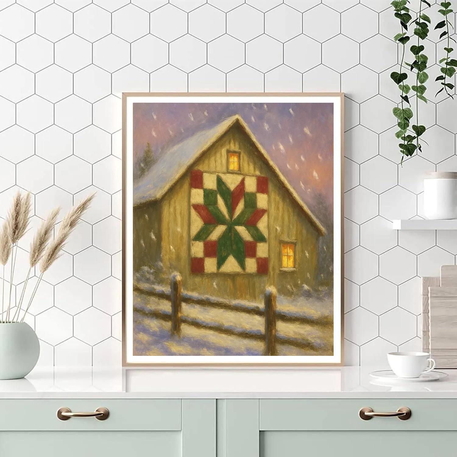 Pine Valley Star Quilt Barn paint by numbers
