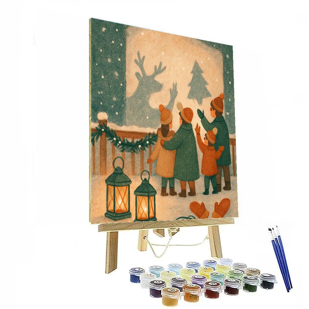 Snow Theater Shadow Puppets Paint by numbers art