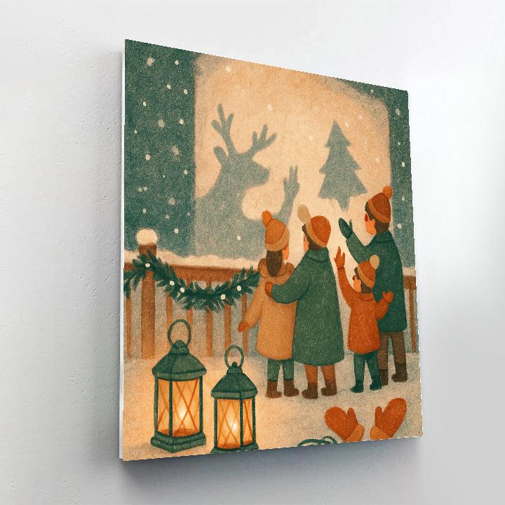 Snow Theater Shadow Puppets Paint by numbers art