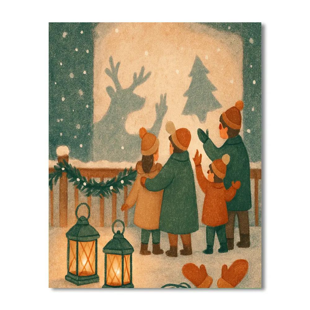 Snow Theater Shadow Puppets Paint by numbers art