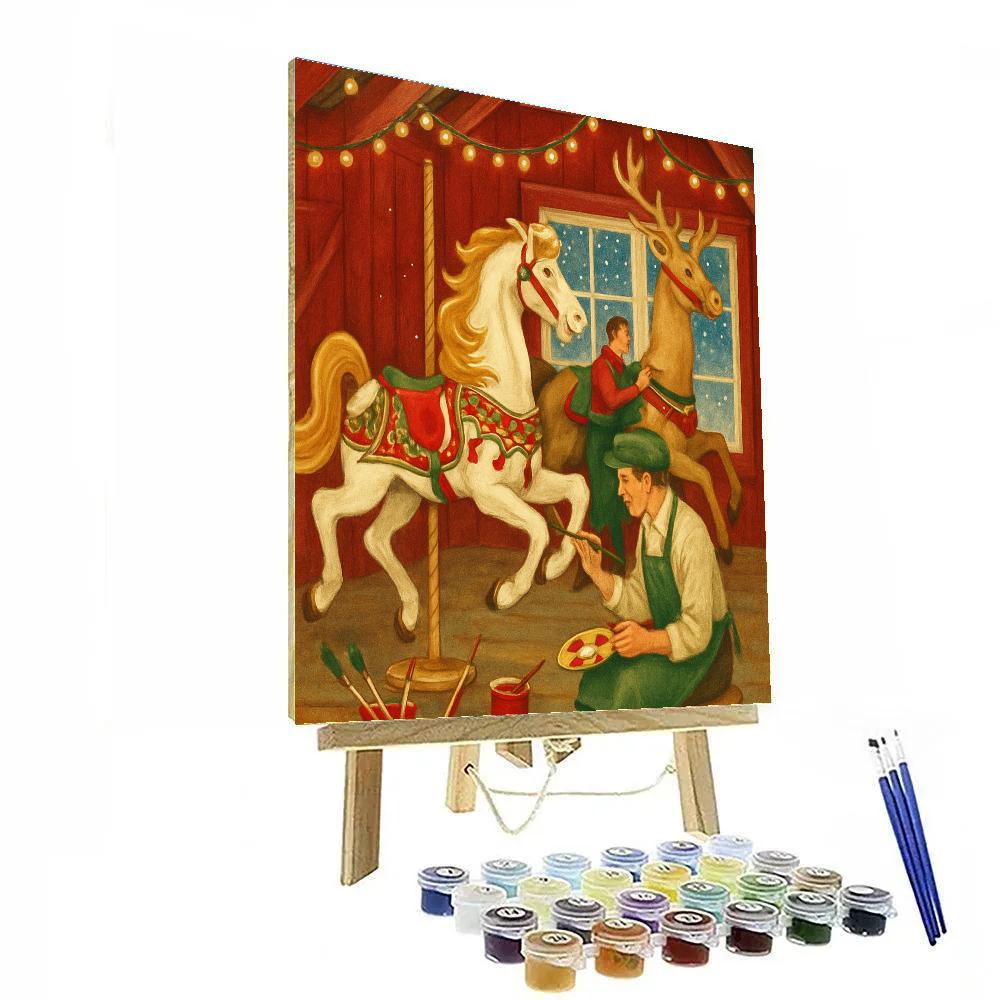 Snowbound Carousel Barn Workshop paint by number